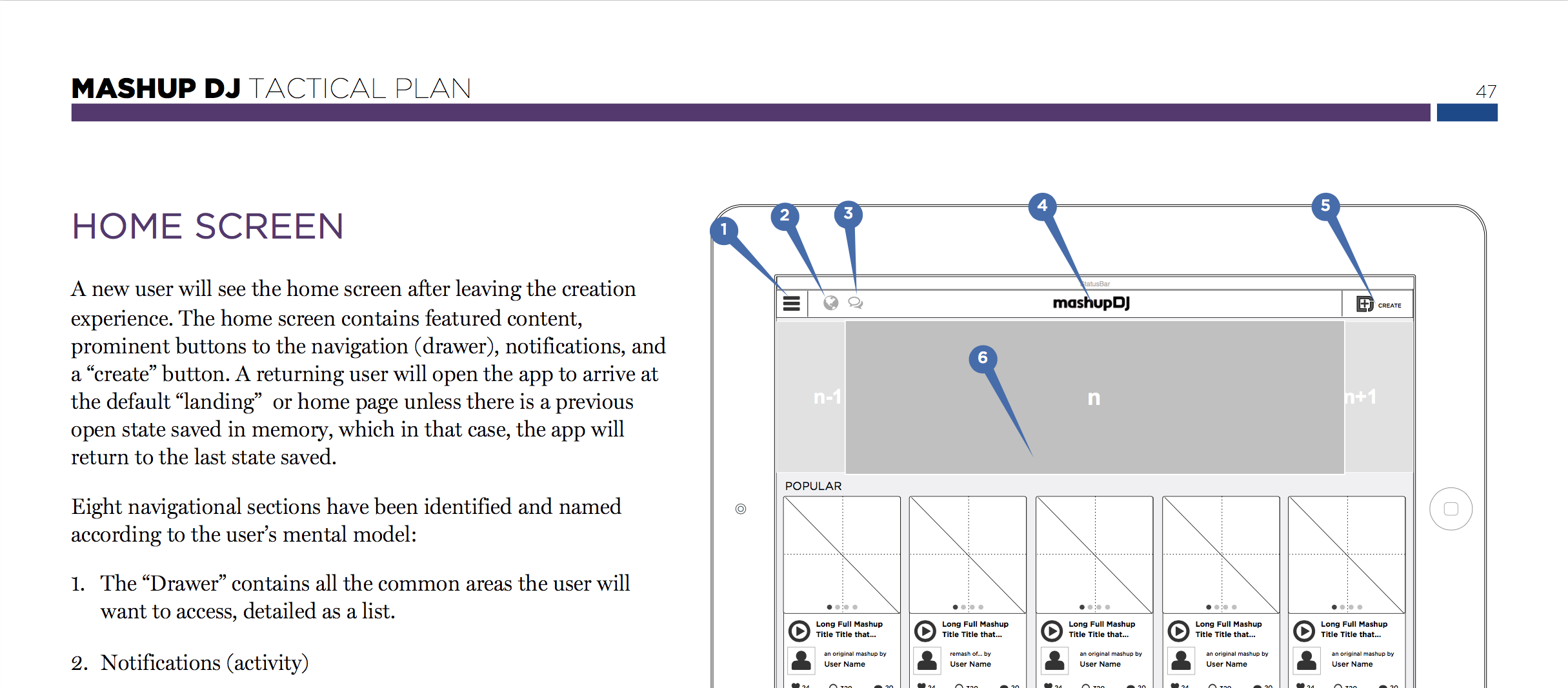 MashupDJ Homescreen Wireframe